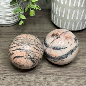 Pink Zebra jasper spheres you choose!