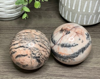 Pink Zebra jasper spheres you choose!