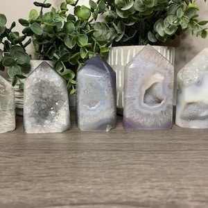 You choose small druzy agate towers