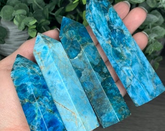 Amazing quality blue apatite towers you choose