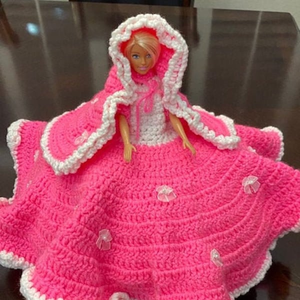Hand crocheted Barbie party dress