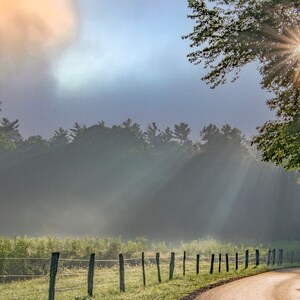 The Magic of Cades Cove - Foggy Days and Sun Rays - 10 cartes et enveloppes de photographie d'art dans une boîte transparente