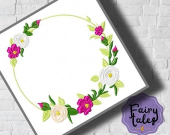 Cute Frame flower embroidery design floral embroidery design machine embroidery pattern file instant download flowers embroidery baby design