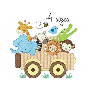 Safari embroidery design, Animals embroidery design machine, Baby embroidery pattern, file instant download, newborn embroidery design