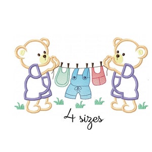 Teddy Bear Clothes embroidery design, boy embroidery design machine, baby embroidery pattern, file instant download, newborn embroidery