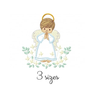 Angel Boy Applique embroidery design, Newborn embroidery design machine, boys embroidery pattern, file instant download, baby embroidery