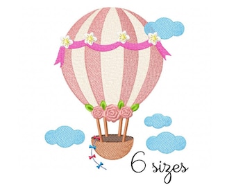 Süße Ballon-Stickerei-Designs, Baby-Stickerei-Design-Maschine, Kinder-Stickmuster, Datei sofortiger Download, Neugeborenen-Stickerei