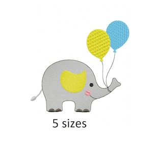 Elephant Boy Embroidery Design - Baby Machine Embroidery File - PES JEF HUS - 4x4 5x7 6x10 hoop - Instant Download - Nursery Embroidery