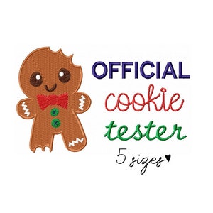 Officiell broderidesign för cookietestare - Maskinbroderifil för jul - PES JEF HUS - 4x4 5x7 6x10 båge - Direkt nedladdning
