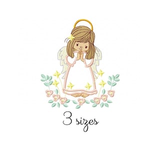 Cute Angel Girl embroidery design, girly embroidery design machine, baby embroidery pattern, file instant download,newborn embroidery design