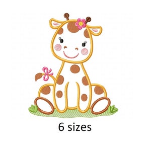 Cute Giraffe embroidery designs Girls embroidery design machine embroidery pattern file instant download  Giraffe applique baby embroidery