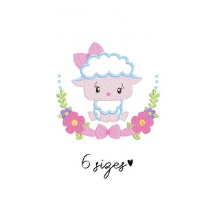 Cute Sheep Girl embroidery design Sheep embroidery design machine embroidery pattern file instant download girl embroidery animals design