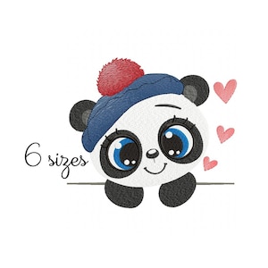 Panda Embroidery Design - Baby Animals Machine Embroidery File - PES JEF HUS - 4x4 5x7 6x10 hoop - Digital Download - Nursery Embroidery
