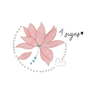 Lotus embroidery design, Flowers embroidery design machine, floral embroidery pattern, file instant download, towel embroidery