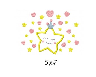 Stars and hearts for babies embroidery designs baby embroidery design machine embroidery pattern file instant download cute baby applique