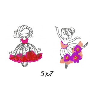 Girl with flowers embroidery designs girl embroidery design machine embroidery pattern file instant download girl embroidery  Ballerina File