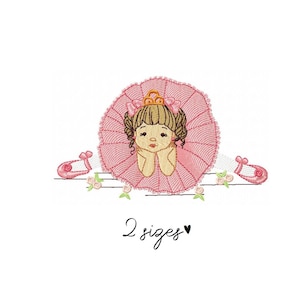 Ballerina Rippled embroidery design girl embroidery design machine embroidery pattern file instant download girl embroidery baby design