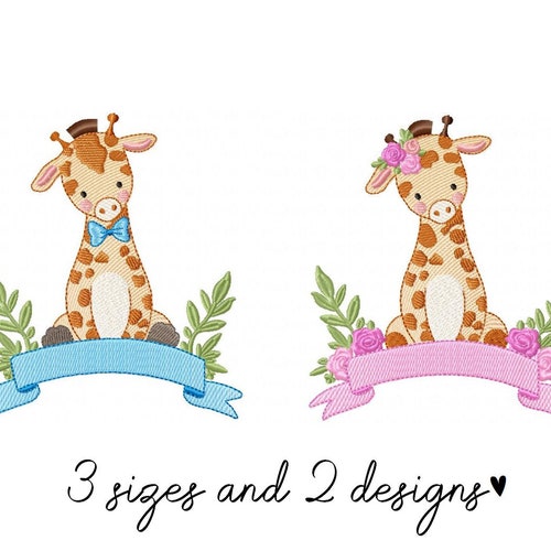 Baby Giraffe Embroidery Design Etsy