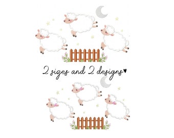 Süße Schafe Stickerei Design Schaf Stickerei Design Maschine Stickerei Muster Datei sofortigen Download Mädchen und jungen Stickerei Tiere Design