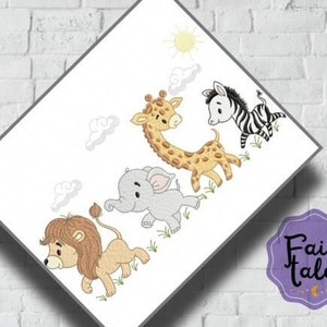 Lovely Safari Friends embroidery design, Animals embroidery design machine, Baby embroidery pattern,file instant download,newborn embroidery