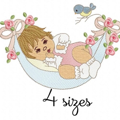 Baby Girl Hammock Embroidery Designs Girl Embroidery Design Etsy