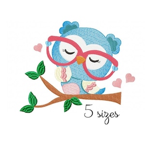 Cute Owl Embroidery Design - Baby Machine Embroidery File - PES JEF HUS - 4x4 5x7 6x10 hoop - Digital Download - Nursery Embroidery
