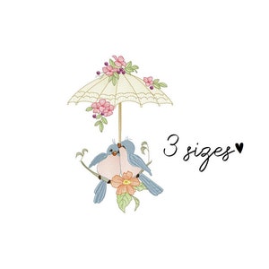 Paar Vögel Stickmuster Tiere Stickmuster Maschine Vogel Stickmuster Datei sofortiger Download Baby Füllstich Design