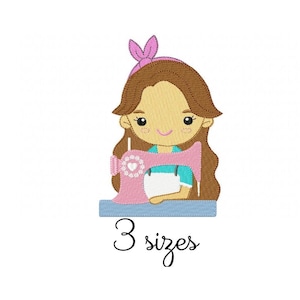 Cute Seamstress embroidery designs, Embroiderer embroidery design machine, sewing embroidery pattern, file instant download, baby embroidery