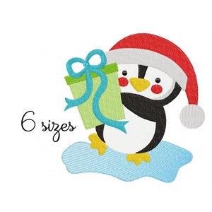 Christmas Penguin embroidery designs, Santa Claus embroidery design machine, Xmas Ornament embroidery pattern, file instant download