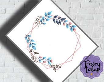 Cute Geometric Frame Embroidery Design - Frame Machine Embroidery File - PES JEF HUS - 4x4 5x7 6x10 - Instant Download - Towel Embroidery