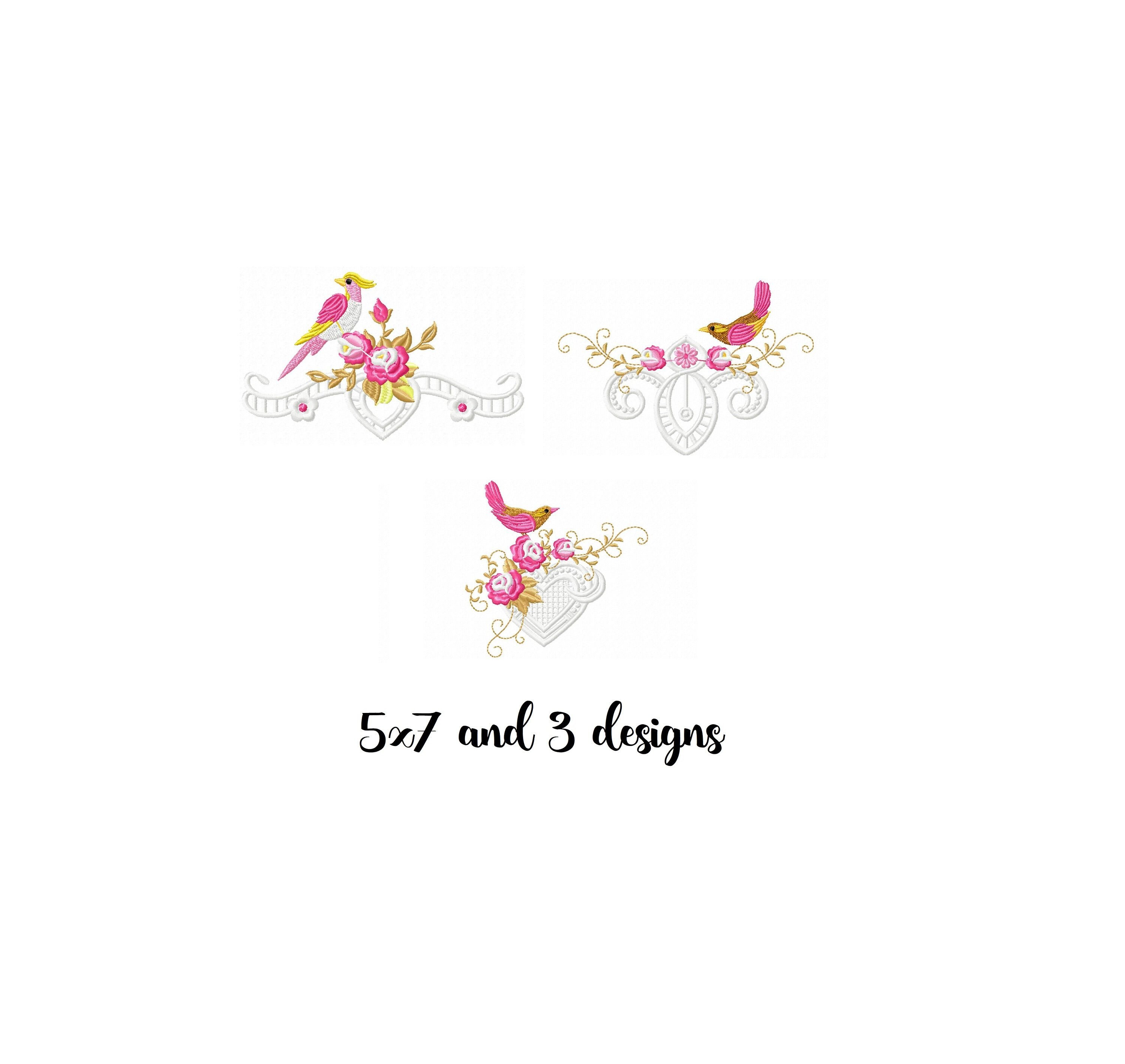 Birds and flowers embroidery design flowers embroidery design  etsy Birds and flowers embroidery design flowers embroidery design  etsy