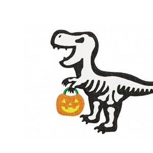 Dino Bones embroidery design, Halloween embroidery design machine, ghost embroidery pattern, file instant download image 4