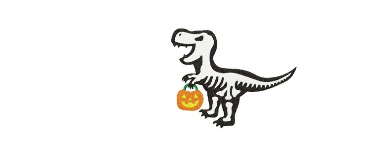 Dino Bones embroidery design, Halloween embroidery design machine, ghost embroidery pattern, file instant download image 4