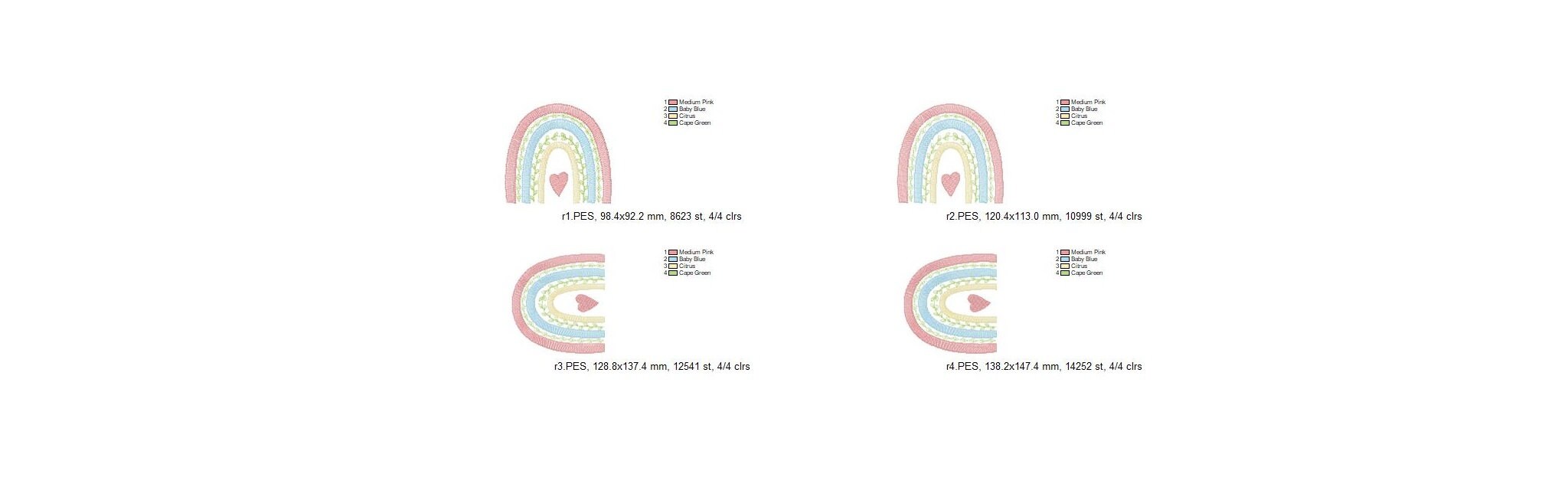 Sweet Rainbow Embroidery Design - Baby Machine Embroidery File - PES ...