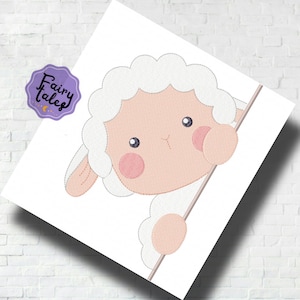 Cute Sheep Face embroidery design, Animals embroidery design machine, baby embroidery pattern, file instant download, Newborn embroidery