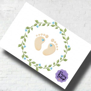 Baby Feet Boy embroidery designs, Kids embroidery design machine, Newborn embroidery pattern, file instant download, baby embroidery