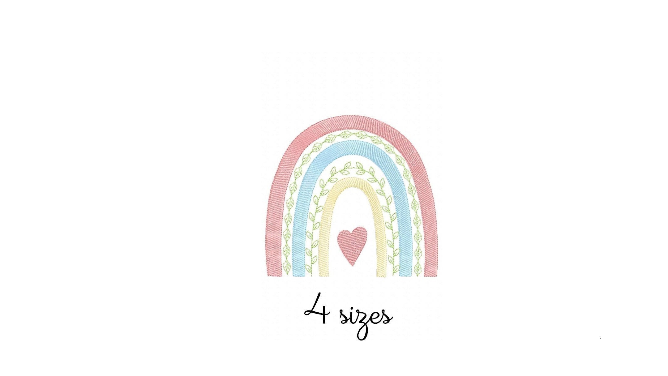 Sweet Rainbow Embroidery Design - Baby Machine Embroidery File - PES ...