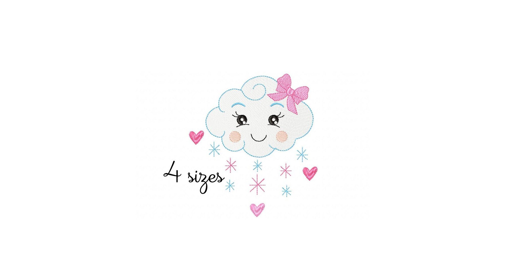 Cute Cloud Embroidery Design - Baby Machine Embroidery File