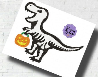 Dino Bones embroidery design, Halloween embroidery design machine, ghost embroidery pattern, file instant download