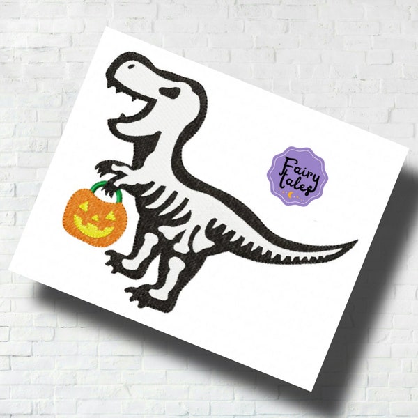 Dino Bones embroidery design, Halloween embroidery design machine, ghost embroidery pattern, file instant download