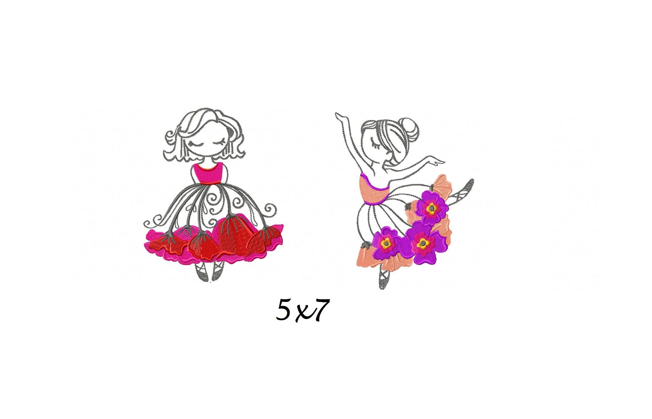 Girl with flowers embroidery designs girl embroidery design Etsy