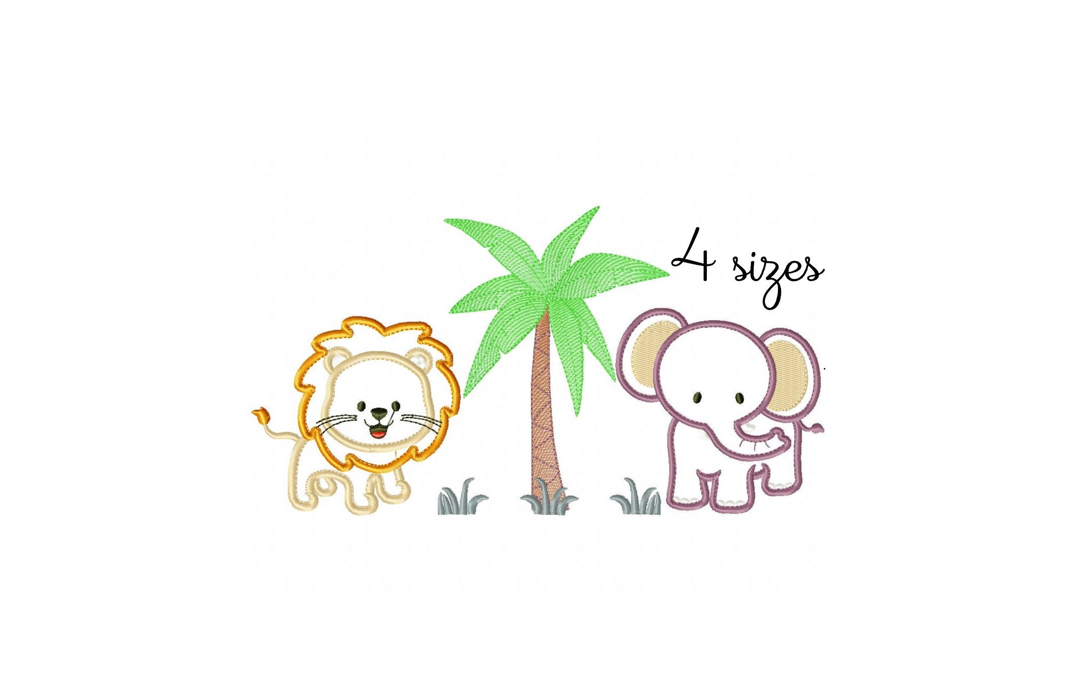 Lion and elephant applique embroidery design animals  etsy Lion and elephant applique embroidery design animals  etsy