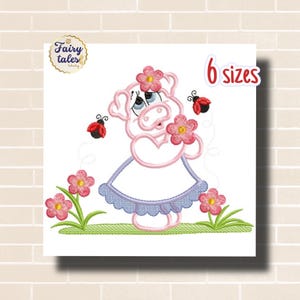 Cute Pig Embroidery Design - Kitchen Machine Embroidery File - PES JEF HUS - 4x4 5x7 6x10 hoop - Digital Download - Towel Embroidery