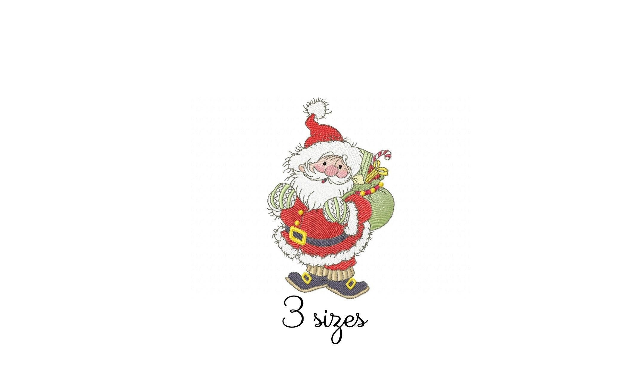 Machine Embroidery Split Santa Sweet Santa Embroidery Design - Christmas Machine Embroidery File - PES ...
