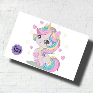 Lovely Unicorn Embroidery Design - Baby Machine Embroidery File - PES JEF HUS - 4x4 5x7 6x10 hoop - Instant Download - Nursery Embroidery