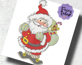Sweet Santa Embroidery Design - Christmas Machine Embroidery File - PES JEF HUS - 4x4 5x7 6x10 - Instant Download - Santa Claus Embroidery