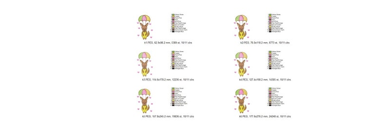 baby embroidery design machine animals embroidery file instant download Kangaroo ballon embroidery designs Newborn embroidery pattern