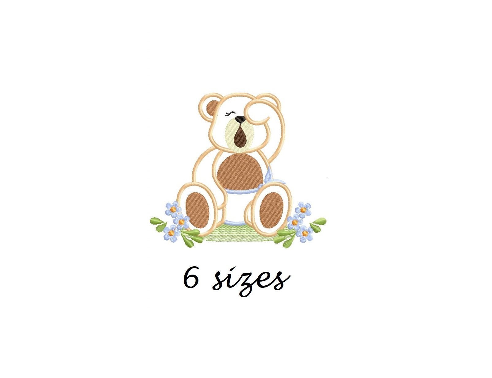 Sleep Teddy Bear Boy Embroidery Design Machine Embroidery - Etsy