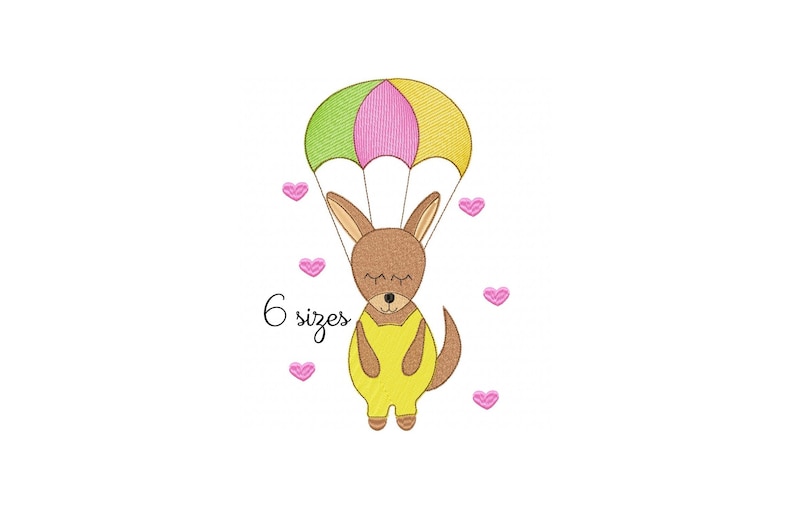 baby embroidery design machine animals embroidery file instant download Kangaroo ballon embroidery designs Newborn embroidery pattern