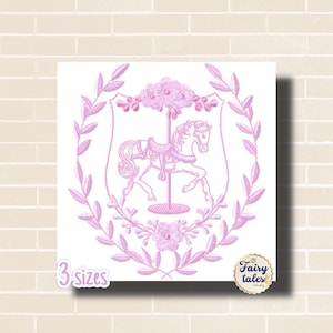 Sweet Horse Frame Embroidery Design - Baby Machine Embroidery File - PES HUS JEF - 4x4 5x7 6x10 hoop - Instant Download - Newborn Embroidery